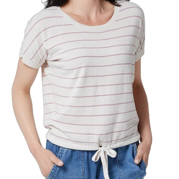 Barefoot Dreams CozyChic Ultra Lite Knit Striped Dolman Sleeve Top Size L - Picture 1 of 9